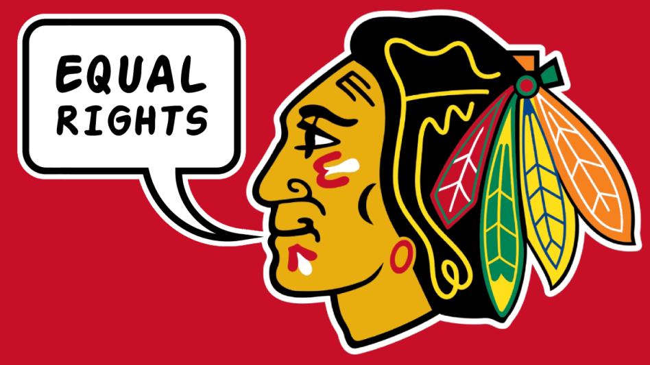 Social Justice Win Blackhawks Fix Logo By Adding Speech Bubble That Says Equal Rights Chicago Genius Herald Chicago News Satire